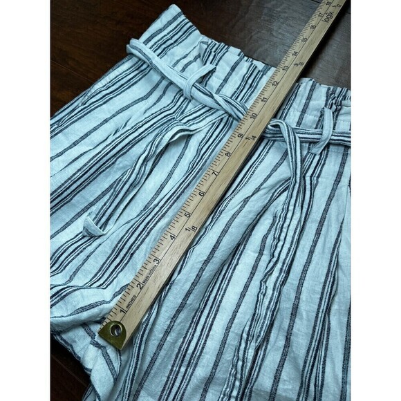 Madewell Linen Blend Beachy Summer Straight Leg Stripped Pants Sz 0 - Picture 6 of 7